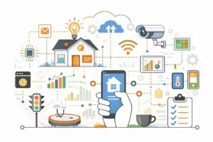 Internet of Things connected devices illustration