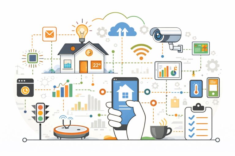 Internet of Things connected devices illustration